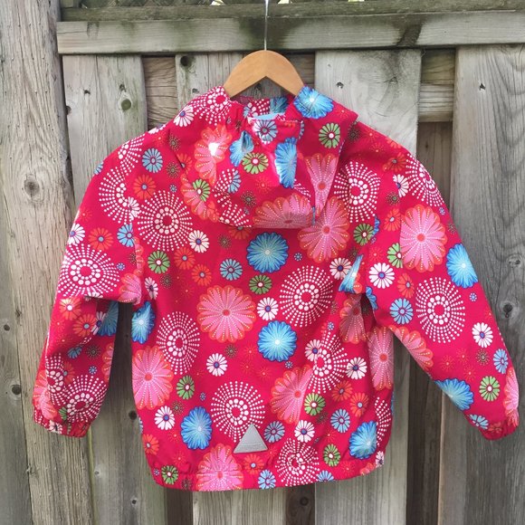 L.L. Bean red spring/fall light hooded jacket - size 5/6 - Picture 3 of 8